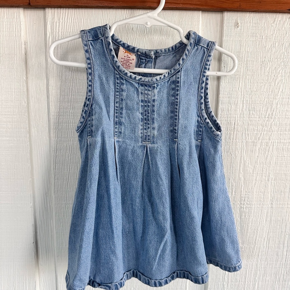 Vintage Baby Gap Blue Jeans Denim Dress Pinafore Americana Farmcore 90s Heirloom